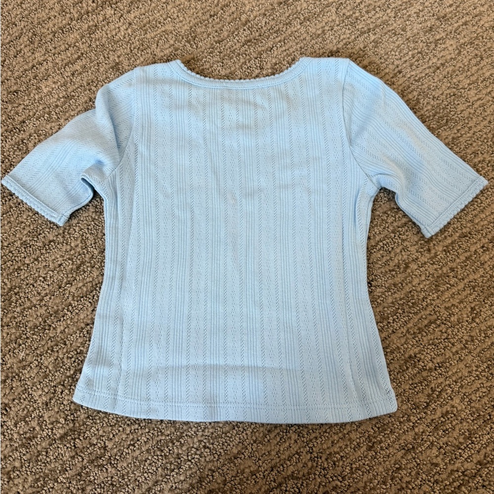 Crewcuts Girls' short-sleeve pointelle T-shirt - Picture 2 of 3
